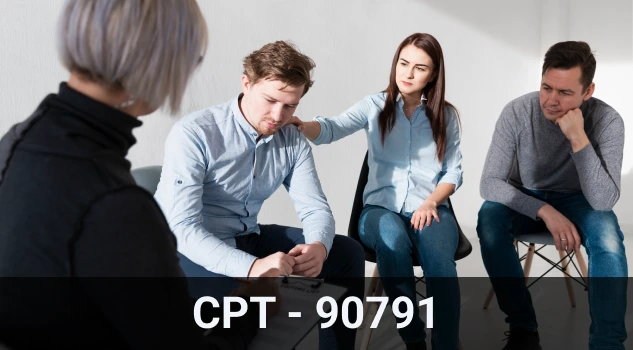 Image depicting counseling and psychotherapy, highlighting the importance of CPT code 90791 in mental health billing.